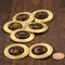4 Pieces Small Gold with Brown Tortoise Center Decorative Buttons 7/8 Inch